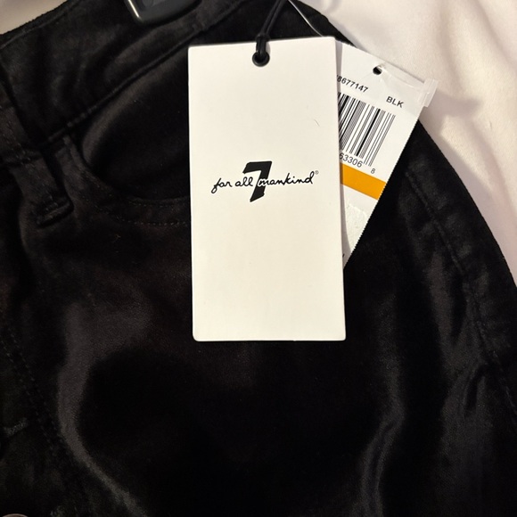 7 For All Man Kind Black Velvet Super Skinny pants - Picture 5 of 10